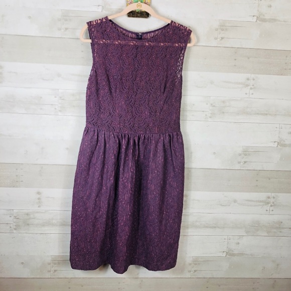 💕 Tevolio Purple Lace Dress 💕 - Picture 1 of 7